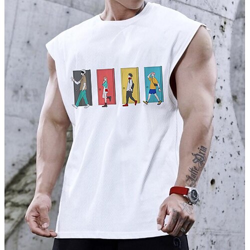 

Inspired by Jujutsu Kaisen Gojo Satoru Anime Cartoon 100% Polyester Anime Classic Retro Vintage Vest For Men's / Sleeveless