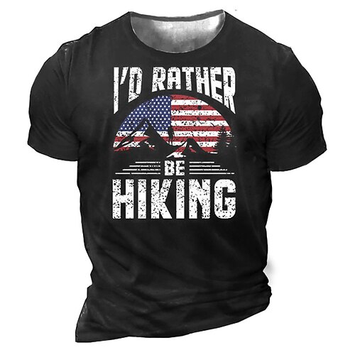 

Men's Unisex T shirt Tee 3D Print Graphic Prints National Flag Letter Crew Neck Street Daily Print Short Sleeve Tops Casual Vintage Designer Big and Tall Black Army Green Navy Blue