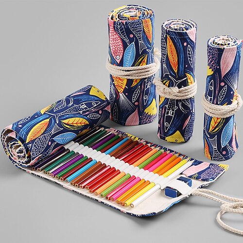 

PencilCasePenPouchMarkerBag Wear-Resistant Big Capacity with Handle Canvas for School Student Kids