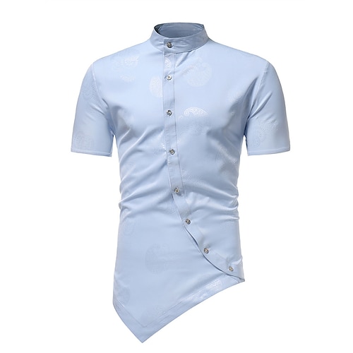

Men's Shirt Floral Turndown Street Casual Button-Down Short Sleeve Tops Casual Fashion Breathable Comfortable White Black Navy Blue