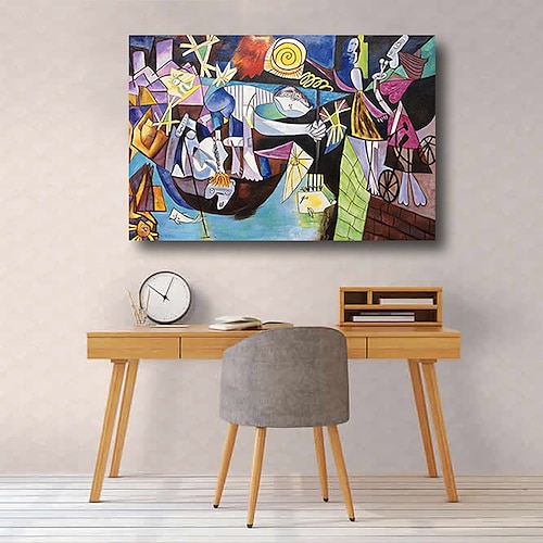 

Oil Painting Hand Painted Horizontal Abstract People Contemporary Modern Stretched Canvas