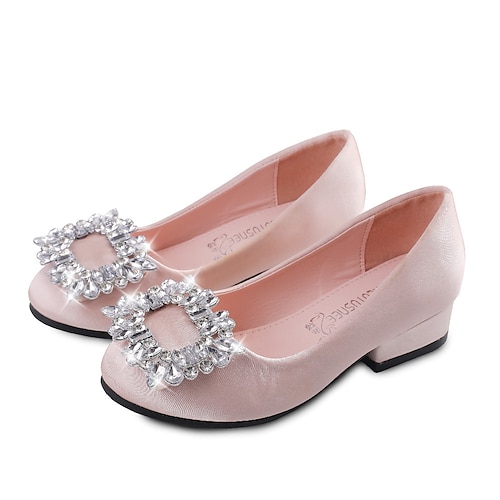 

Girls' Heels Flower Girl Shoes Princess Shoes Satin Big Kids(7years ) Little Kids(4-7ys) Wedding Party & Evening Rhinestone Rosy Pink Champagne Ivory Fall Spring