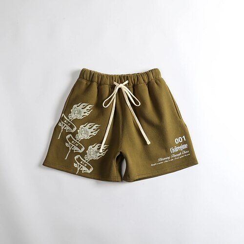 

Men's Shorts Streetwear Shorts Drawstring Elastic Drawstring Design Front Pocket Knee Length Pants Daily Leisure Sports Micro-elastic Letter Outdoor Mid Waist Black Gray Army Green Dark Gray Brown S