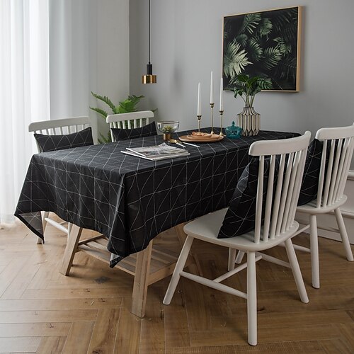 

Pastoral Tablecloth Cotton Linen Fabric Table Cloth - Washable Table Cover Dust-Proof Wrinkle Resistant for Restaurant, Picnic, Indoor and Outdoor Dining