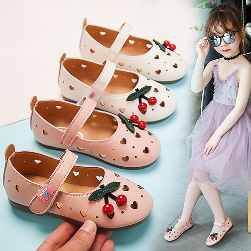 

Girls' Flats Children's Day Princess Shoes PU Walking Non Slip Cute Mary Jane Little Kids(4-7ys) Toddler(9m-4ys) Party & Evening Walking Walking Shoes Light Pink White Spring Summer