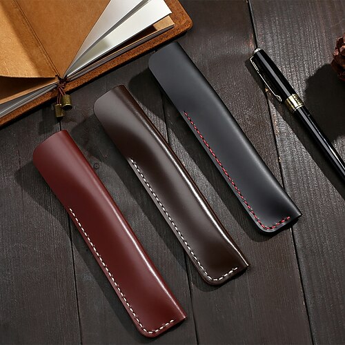 

Pencil Case Pen Pouch Marker Bag Waterproof Creative Wear-Resistant PU Leather for School Office Business