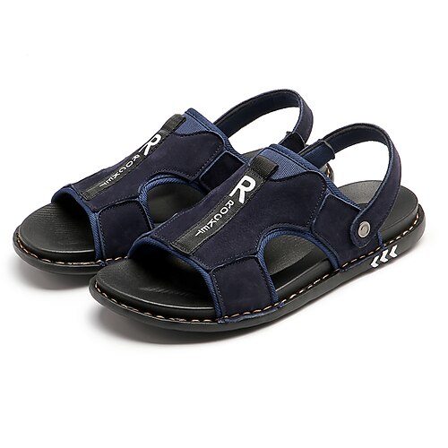 

Men's Sandals Casual Classic Daily Outdoor PU Black Khaki Blue Spring Summer