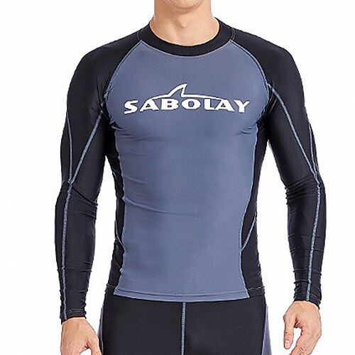 

Men's Rash Guard Swim Shirt UV Sun Protection UPF50 Quick Dry Long Sleeve Sun Shirt Swimming Surfing Beach Water Sports Patchwork Summer / Stretchy / Lightweight