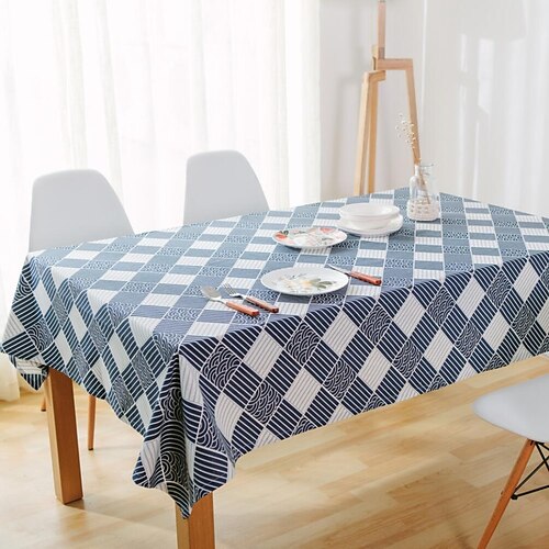 

Rustic Lattice Tablecloth Cotton Linen Rectangle Table Cloths for Kitchen Dining, Party, Holiday, Christmas, Buffet