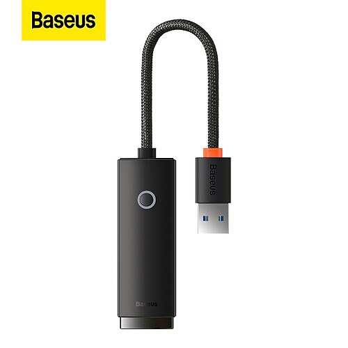 

Baseus Lite Series Ethernet Adapter USB-A to RJ45 LAN Port (1000Mbps) White