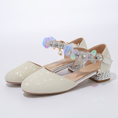 

Girls' Flats Flower Girl Shoes PU Flower Girl Shoes Big Kids(7years ) Christmas Party Buckle Green Rosy Pink Beige Fall Summer
