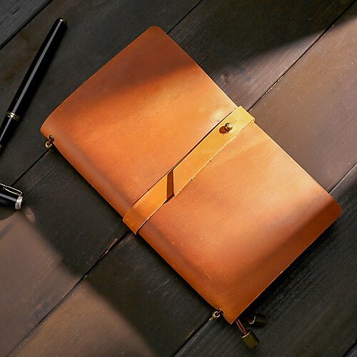 

Sketchbook Notebook Plain A5 5.8×8.3 Inch Retro Leather Hardcover Mini 96 Pages Notebook for School