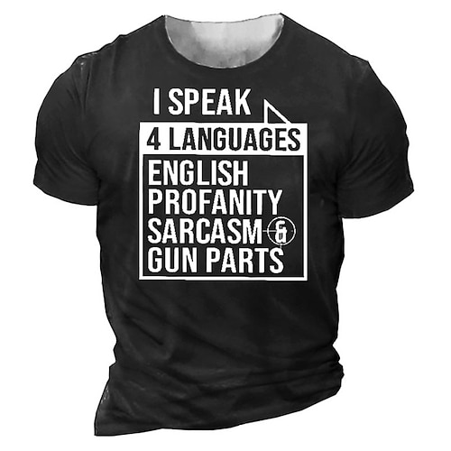 

Men's Unisex T shirt Tee 3D Print Graphic Prints Letter Crew Neck Street Daily Print Short Sleeve Tops Casual Designer Big and Tall Sports Black Gray Army Green