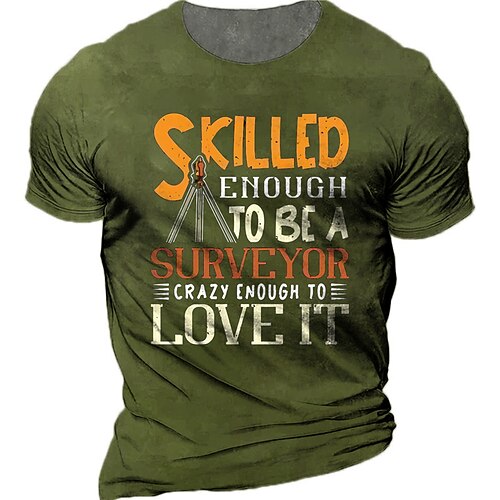 

Men's Unisex T shirt Tee 3D Print Graphic Prints Letter Crew Neck Street Daily Print Short Sleeve Tops Casual Designer Big and Tall Sports Army Green Khaki