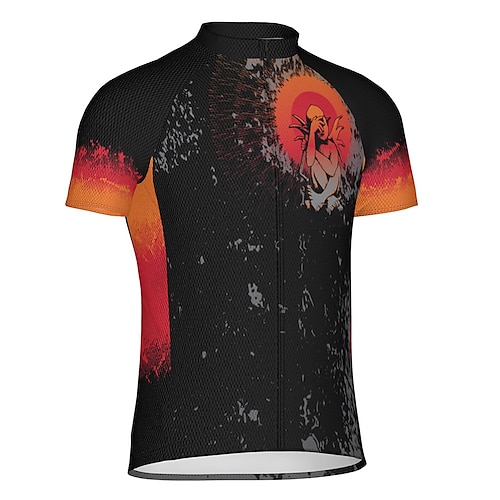 

21Grams Men's Cycling Jersey Short Sleeve Bike Top with 3 Rear Pockets Mountain Bike MTB Road Bike Cycling Breathable Quick Dry Moisture Wicking Reflective Strips Black Polyester Spandex Sports
