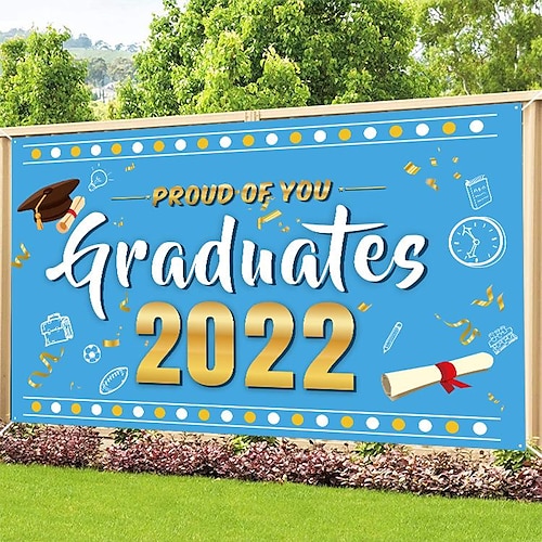 

2022 New Graduation Season Background Banner Graduation Season Decorative Banner Student Party Sign Fla