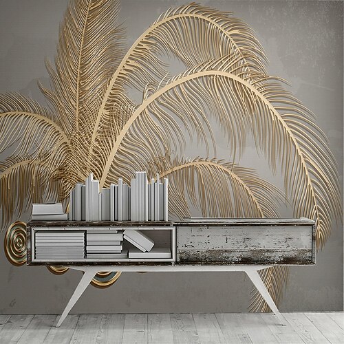 

Plants Art Deco Abstract Home Decoration Classic Modern Wall Covering, Canvas PVC / Vinyl Material Self adhesive Mural Wall Cloth, Room Wallcovering