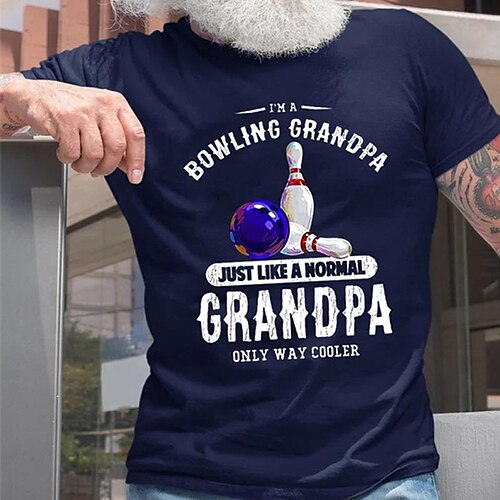 

Homme T shirt Tee Graphic Boule de bowling Col Ras du Cou Gris Foncé Bleu Marine Noir Estampage à chaud Plein Air Casual Manches Courtes Imprimer Vêtement Tenue basique Mode Classique Confortable