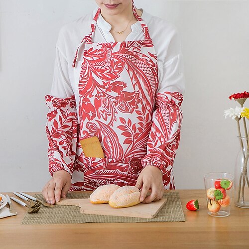 

1 Piece Cotton Linen Kitchen Apron with Adjustable Neck Hidden Pocket with Long Ties for Women Men Chef