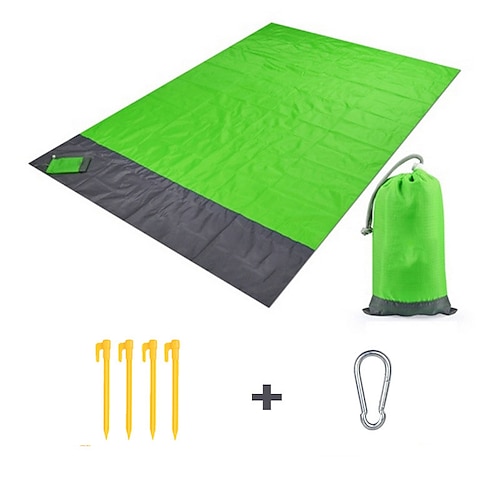 

Sand Free Beach Blanket Waterproof Beach Mat Compact Outdoor Blanket Ideal for Picnic Travel Hiking Camping and Music Festivals with 4 Stakes 4 Corner Pockets and Bag - 82x 79