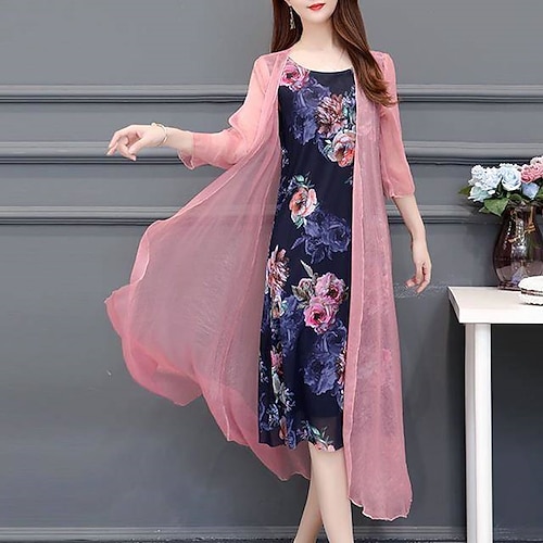 

Women's Trench Coat Casual Jacket Street Daily Holiday Spring Summer Long Coat V Neck Regular Fit Breathable Streetwear Casual Jacket 3/4 Length Sleeve Solid Color UV Protection White Black Pink