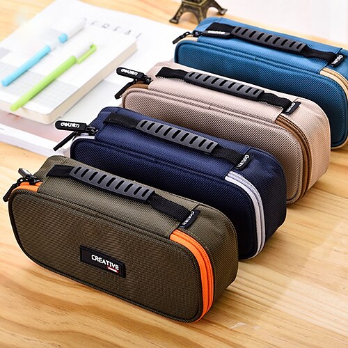 

PencilCasePenPouchMarkerBag Slim Wear-Resistant Multifunction Canvas for School Office Business