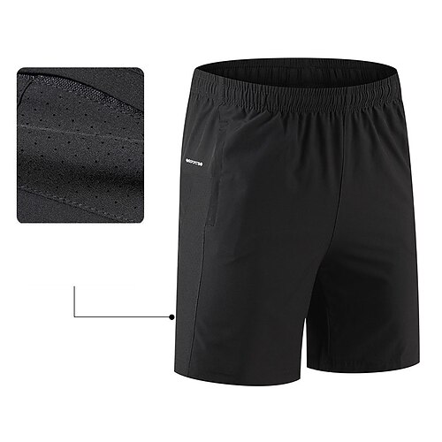 

Men's Casual Casual / Sporty Active Shorts Drawstring Pocket Elastic Waist Knee Length Pants Sports Outdoor Casual Micro-elastic Solid Color Breathable Quick Dry Mid Waist Black M L XL XXL 3XL