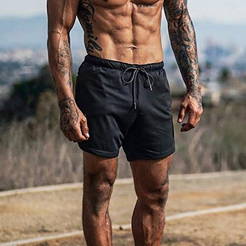 

Herre Løbeshorts Atletiske shorts Snørelukning Sidelommer Underdele Atletisk atletiktøj Spandex Åndbart Blød Komprimering Fitness Løb Løbe Sportstøj Sportstøj Ensfarvet Mørkegrå Sort Hvid