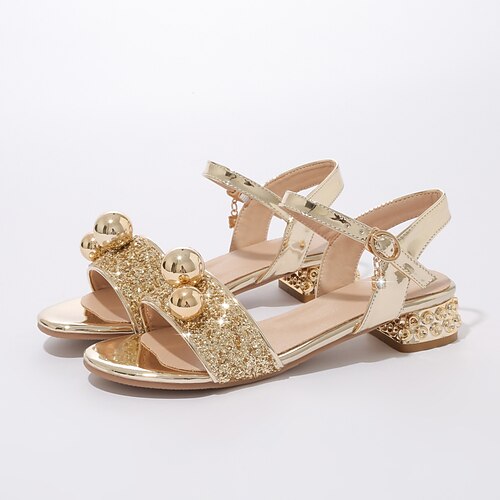 

Girls' Sandals Loafers Slip-Ons Cosplay Flower Girl Shoes PU School Shoes Big Kids(7years ) Christmas Party Buckle Silver Gold Coffee Fall Summer