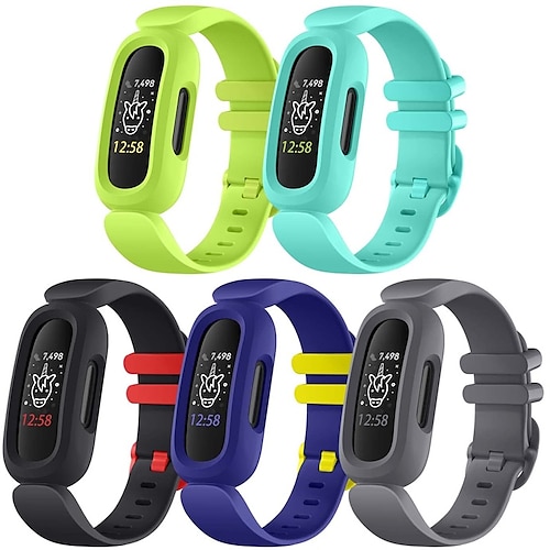  3 Pack Ace 3 Bands Compatible with Fitbit Ace 3 Straps for Kids  Boys Girls, Soft Skin-Friendly Breathable Colorful Ace 3 Bands for Kids  Watch Band Wrist Strap Bracelet Accessories for