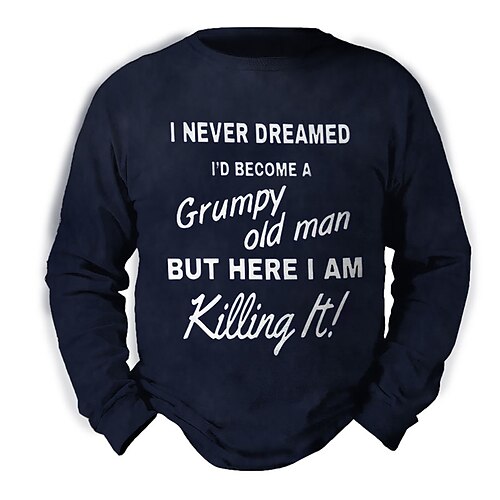 

Men's Unisex Sweatshirt Pullover Graphic Prints Letter Print Daily Sports 3D Print Casual Vintage Hoodies Sweatshirts Navy Blue
