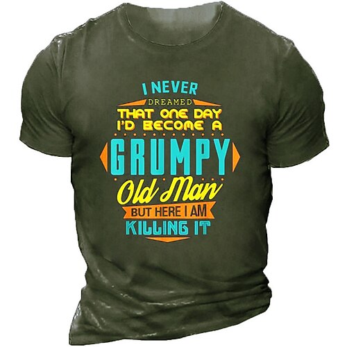 

Men's Unisex T shirt 3D Print Graphic Prints Letter Crew Neck Street Daily Print Short Sleeve Tops Casual Designer Big and Tall Sports Black Army Green Brown