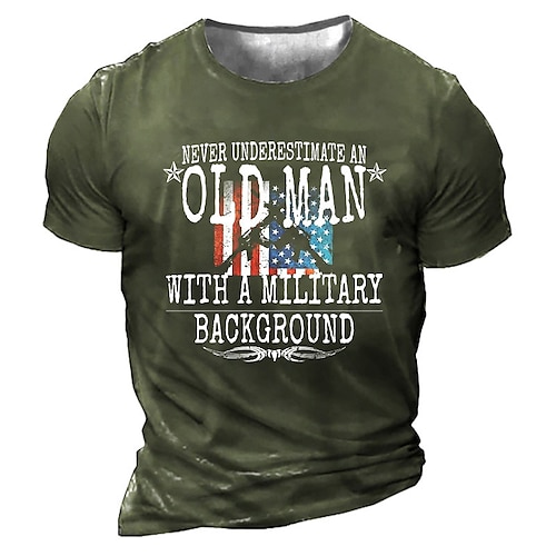 

Men's Unisex T shirt 3D Print Graphic Prints Letter Crew Neck Street Daily Print Short Sleeve Tops Casual Designer Big and Tall Sports Black Army Green Dark Gray