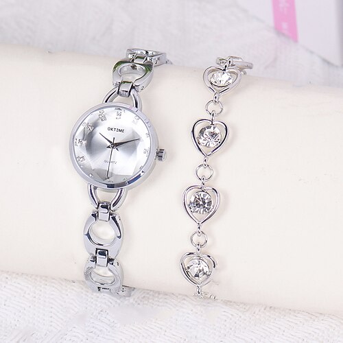 

Fashion OKTIME Stainless Steel Watches Laides Women Quartz Wristwatch DressWatch With Bracelet