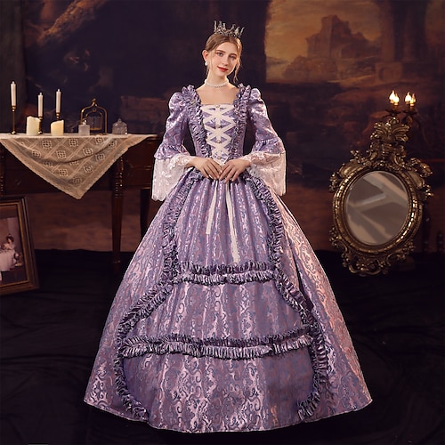

Princess Shakespeare Gothic Rococo Vintage Inspired Medieval Dress Party Costume Masquerade Women's Costume Vintage Cosplay Party Masquerade Wedding Party 3/4-Length Sleeve Ball Gown Dress Christmas