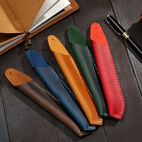 

Pencil Case Pen Pouch Marker Bag Waterproof Creative Wear-Resistant PU Leather for School Office Business