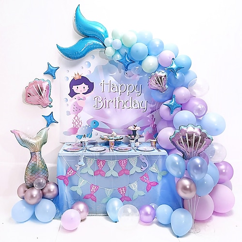 

Mermaid Balloons Party Decorations Mermaid Tail Balloons Bobo Balloons Pink Blue Purple Balloons Silver Balloons Balloon Arch Kit for Mermaid Birthday Party