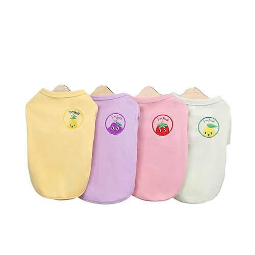 

Dog Cat Sweatshirt Embroidered Fruit Fashion Cute Casual / Daily Outdoor Dog Clothes Puppy Clothes Dog Outfits Soft Green Purple Yellow Costume for Girl and Boy Dog Polyester Cotton S M L XL XXL