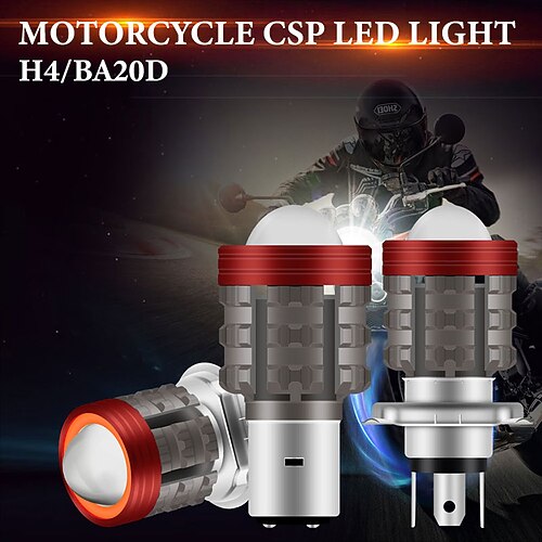 

1pcs Moto H4 LED BA20D LED Motorcycle Headlight Bulbs CSP Lens Lamp Scooter Accessories Fog Lights 12V