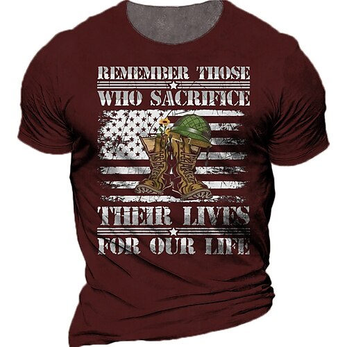 

Men's Unisex T shirt Tee 3D Print Graphic Prints Shoe National Flag Crew Neck Street Daily Print Short Sleeve Tops Casual Designer Big and Tall Sports Wine Army Green Navy Blue
