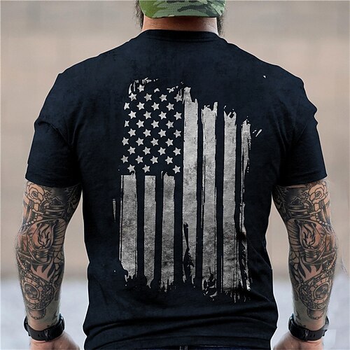 

Men's Unisex T shirt Tee Graphic Prints National Flag Crew Neck Army Green Dark Gray Navy Blue Black 3D Print Outdoor Street Short Sleeve Print Clothing Apparel Sports Designer Casual Big and Tall