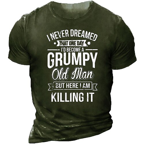 

Men's Unisex T shirt 3D Print Graphic Prints Letter Crew Neck Street Daily Print Short Sleeve Tops Casual Designer Big and Tall Sports Black Army Green Navy Blue