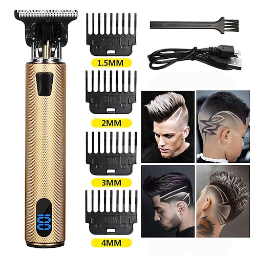 

Hair Clippers for Men Professional Hair Trimmer Zero Gapped T-Blade Trimmer Cordless Rechargeable Edgers Clippers Electric Beard Trimmer Shaver Hair Cutting Kit with LCD Display Gifts for Men