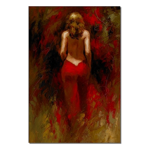 

Handmade Hand Painted Oil Painting Wall Art Abstract Nude Woman Back Oil Painting Home Decoration Decor Rolled Canvas No Frame Unstretched