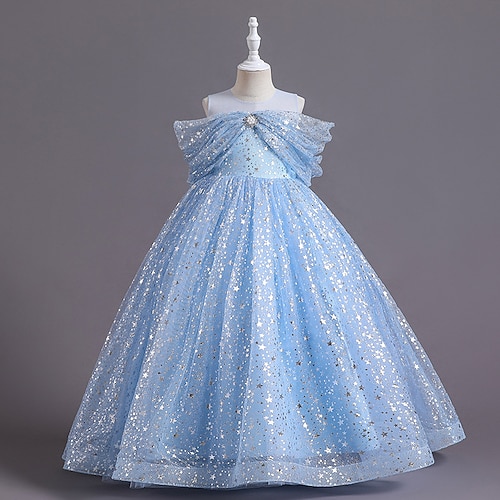 

Kinder Wenig Mädchen Kleid Einfarbig Tüll-Kleid Party Täglich Perlenbesetzt Blau Purpur Wein Maxi Ärmellos nette Art Prinzessin Kleider Frühling Sommer Schlank 4-13 Jahre