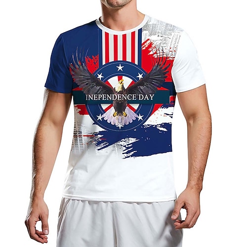 

Inspired by Independence Day July 4 USA Flag T-shirt Anime 100% Polyester Anime Harajuku Graphic Kawaii T-shirt For Men's / Women's / Couple's