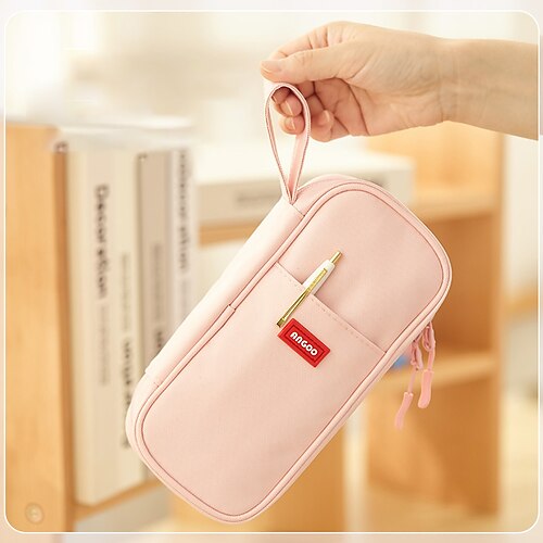 

PencilCasePenPouchMarkerBag Wear-Resistant Multifunction With Zipper Canvas for School Office Student