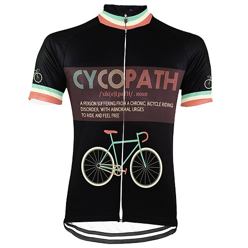 

21Grams Men's Cycling Jersey Short Sleeve Bike Top with 3 Rear Pockets Mountain Bike MTB Road Bike Cycling Breathable Quick Dry Moisture Wicking Reflective Strips Black Graphic Polyester Spandex