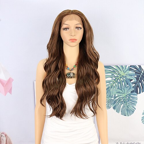 

Long Wavy Ombre Wigs Lace Front Synthetic Wig With Ponytail For Women Heat Resistant Hair 26 Inch