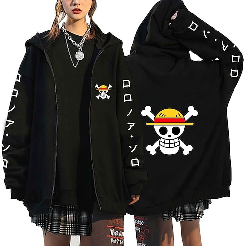 

Inspired by One Piece Monkey D. Luffy Roronoa Zoro Cartoon Manga Back To School Anime Harajuku Graphic Kawaii Outerwear For Men's Women's Unisex Adults' Hot Stamping 100% Polyester